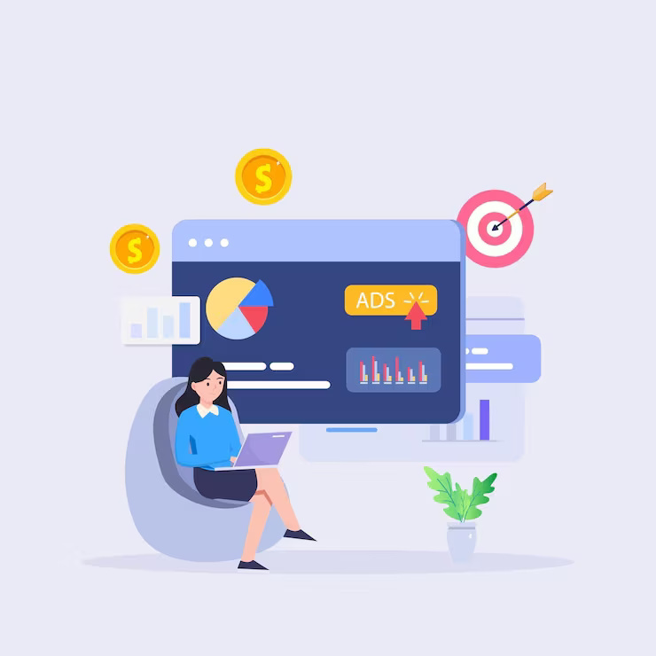 Business reporting and analytics illustration