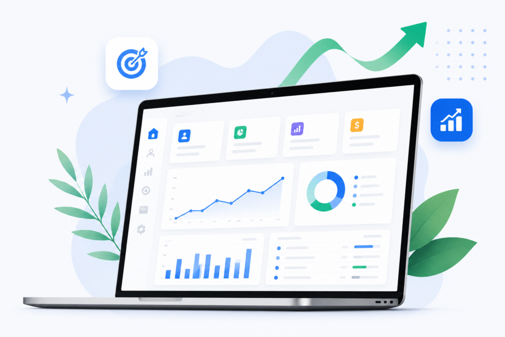 SEO dashboard and website performance analytics