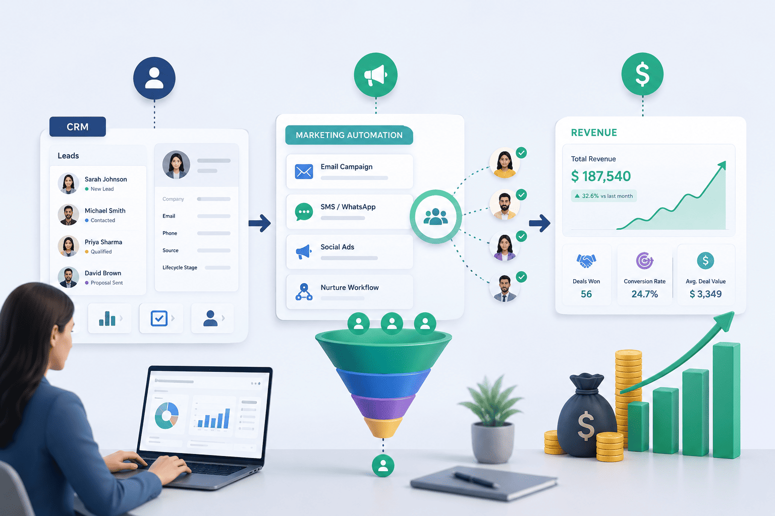 Customer relationship management dashboard