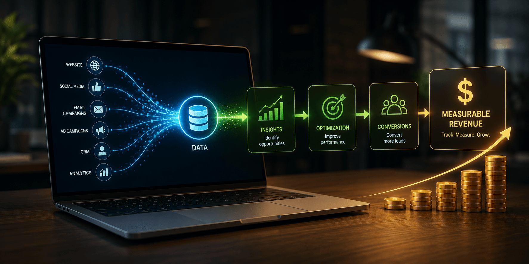Cloud data storage and digital network illustration