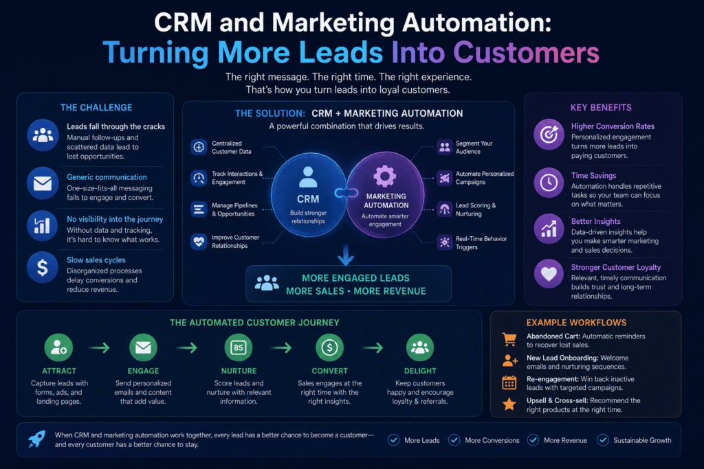CRM and marketing dashboard for lead generation analytics